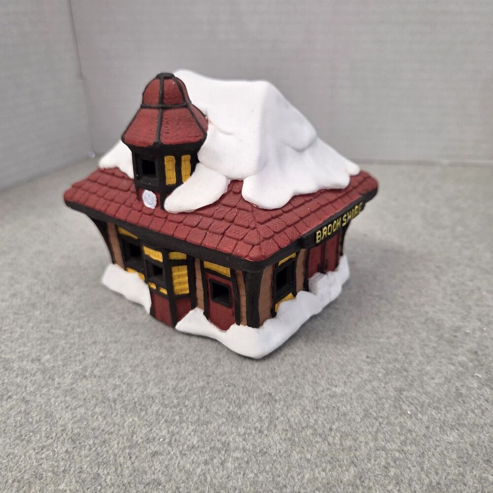 Vintage Wee Crafts Painted Ceramic Christmas Brookshire Tickets Train Depot